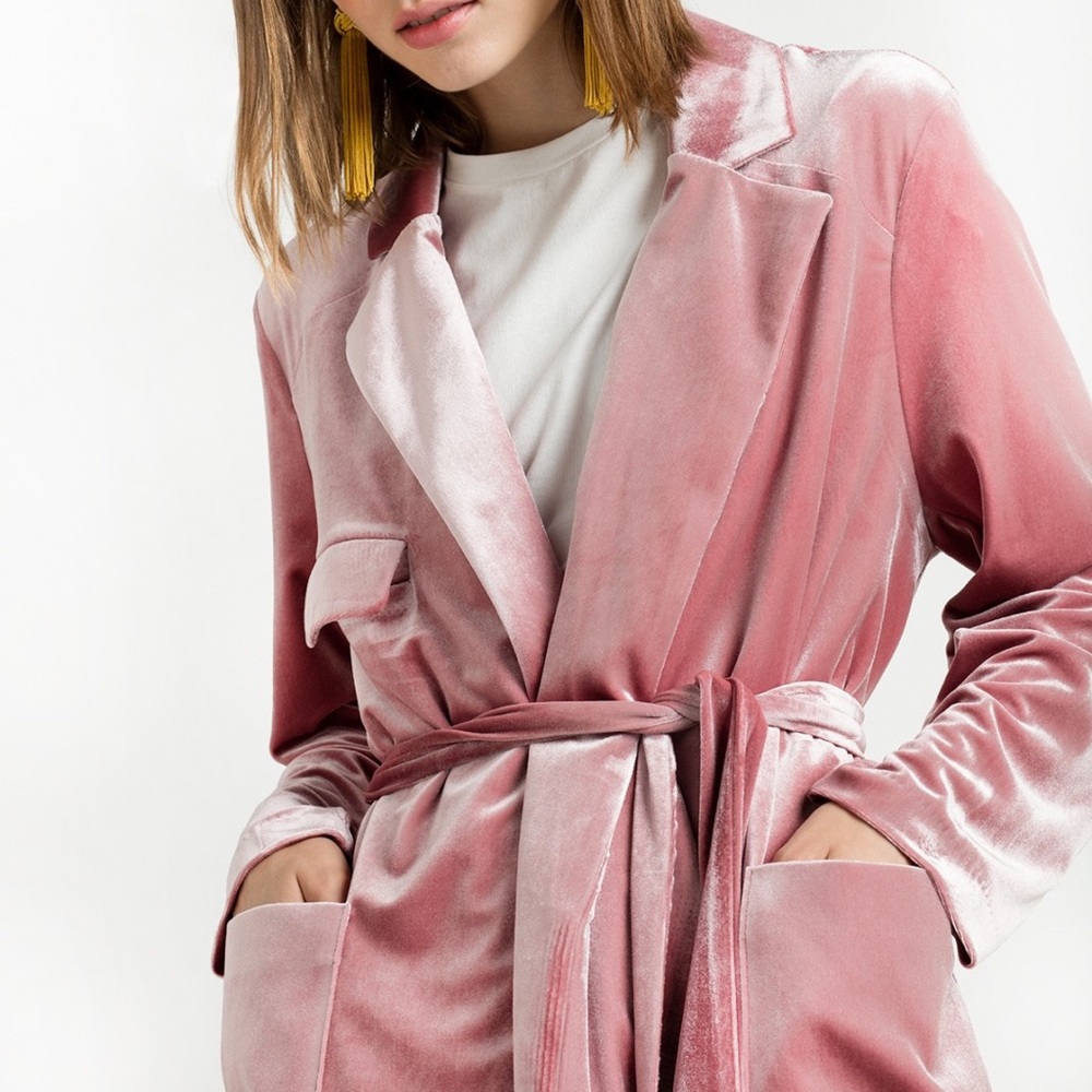 Pixie Market Pink Velvet Jacket - Picture 3 of 8